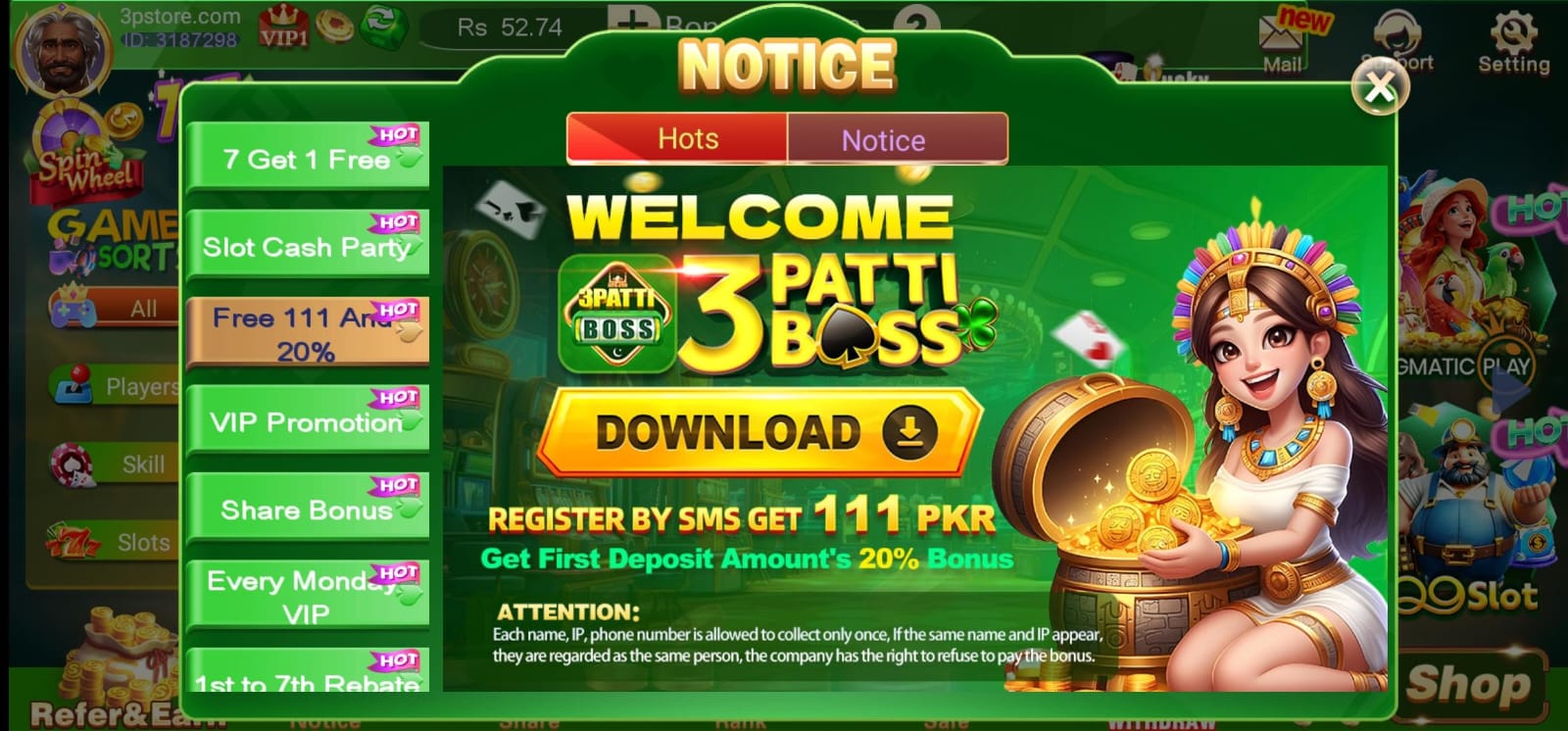 3 patti Boss Game Download for Mobile - Earn Daily Rewards