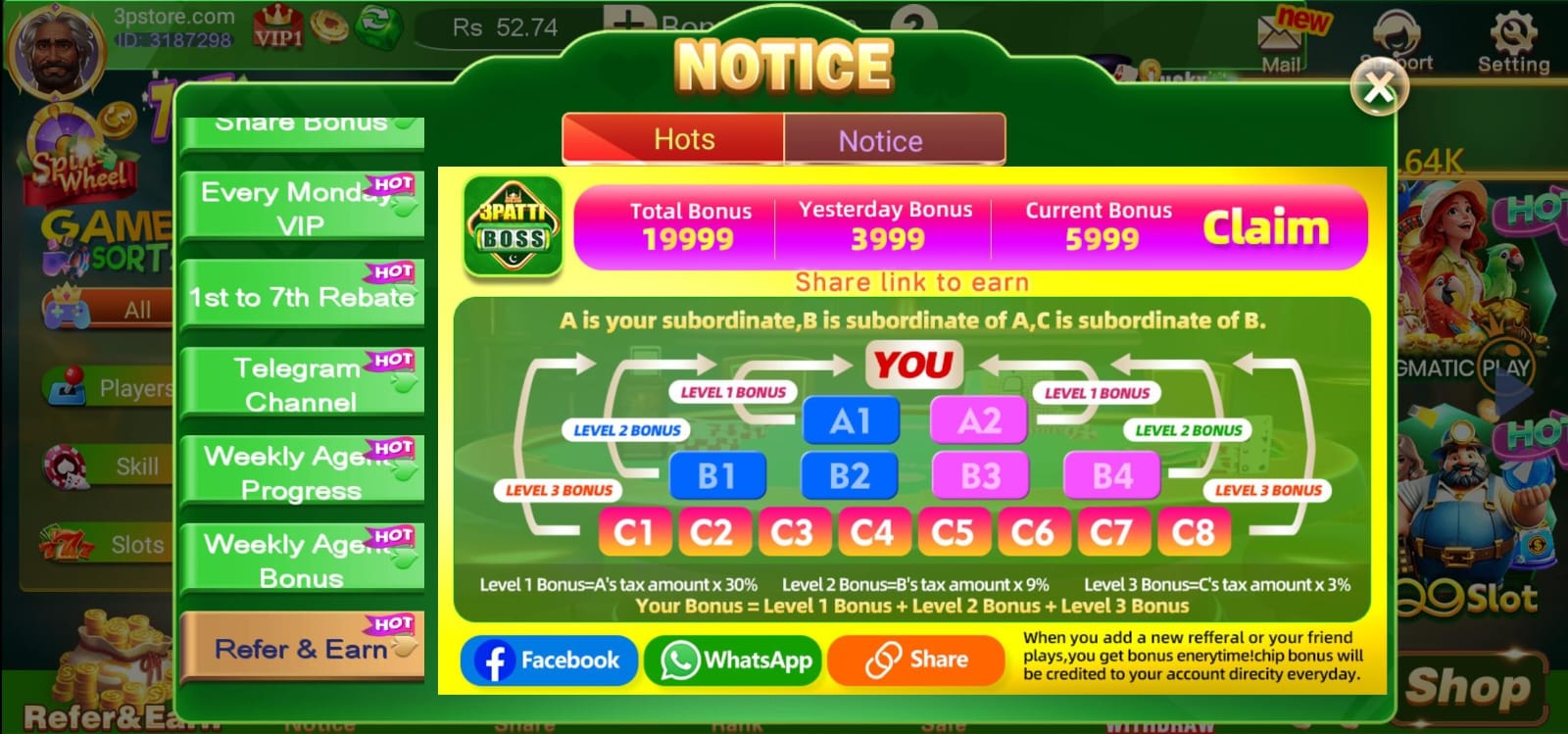 Refer and Earn Board