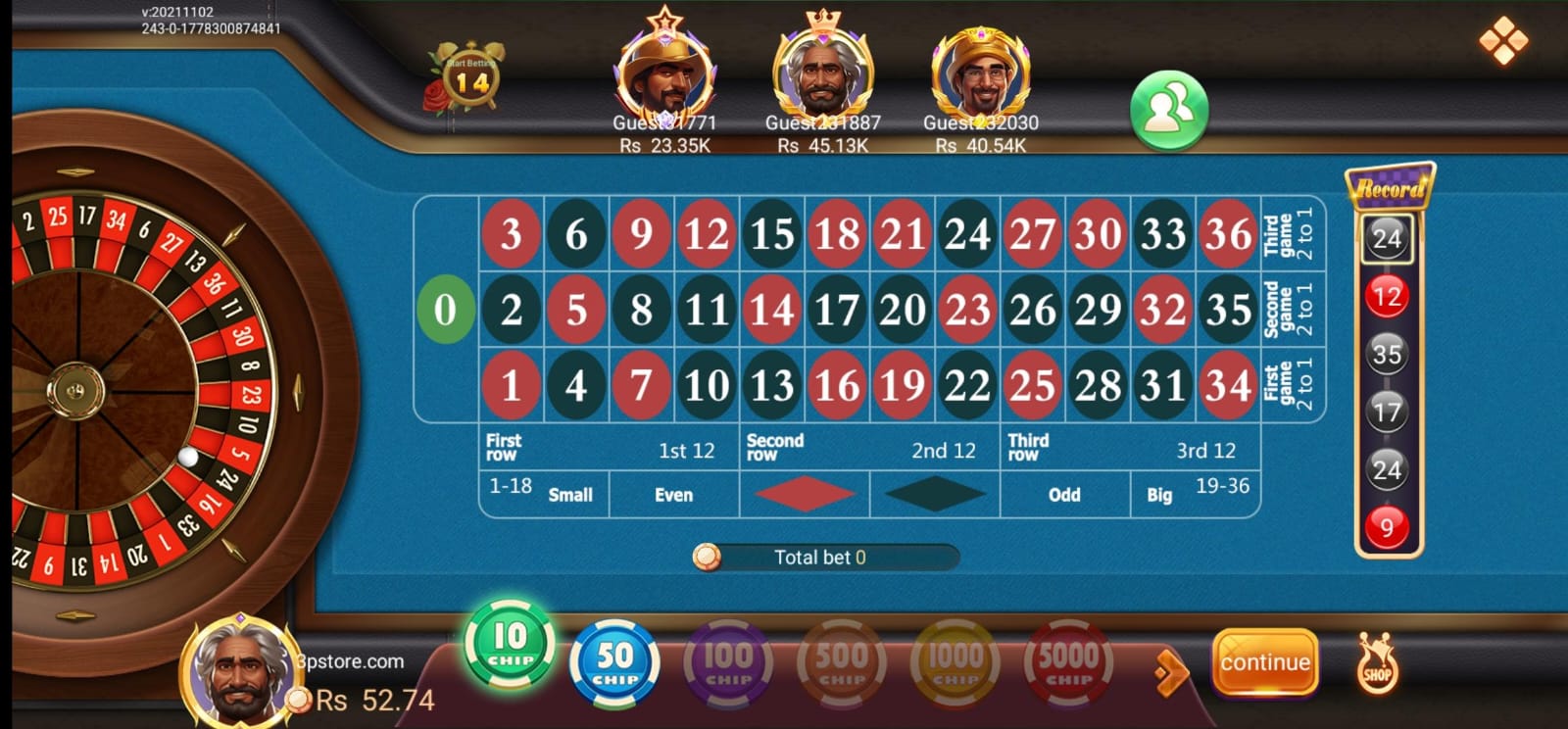 Roulette Feature Board