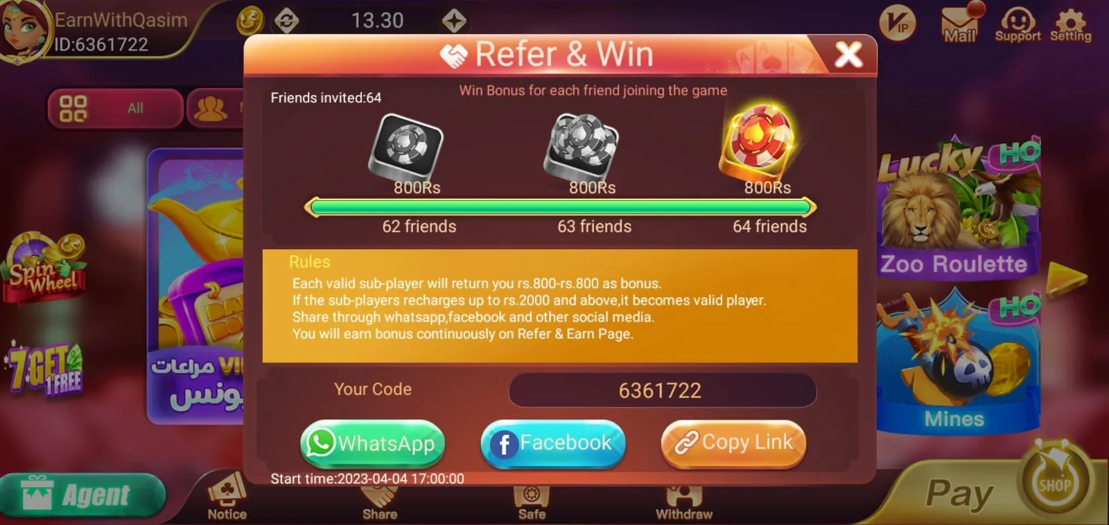 Refer and Earn Banner