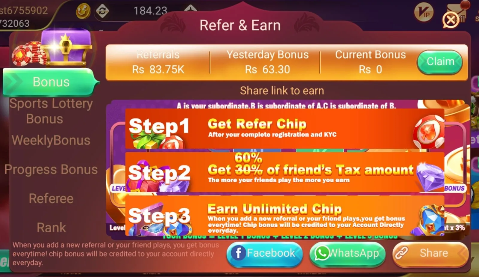 Refer Bonus Board